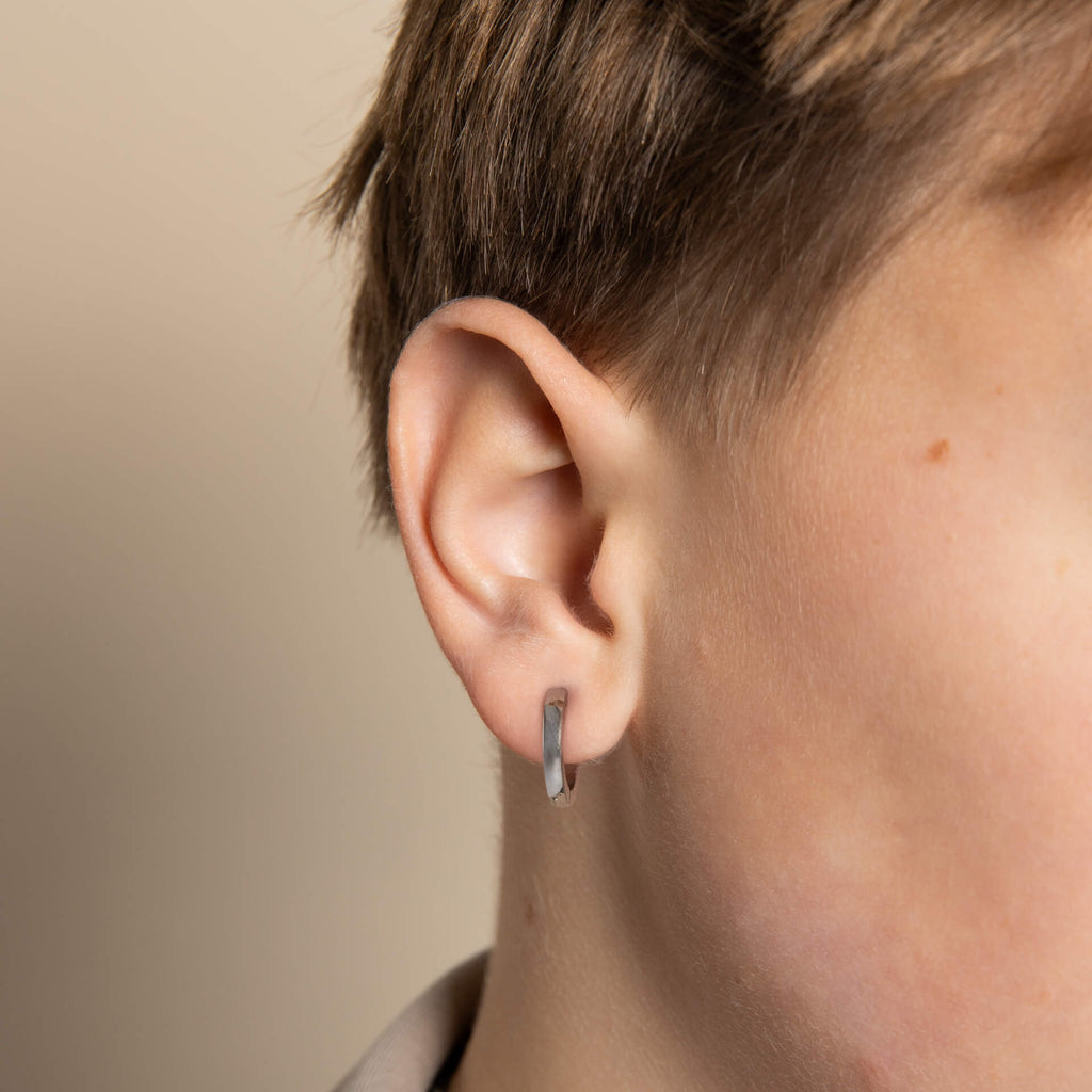 Gecko Jewellery Small Fit Stainless Steel Hoop Earrings – Polished Finish