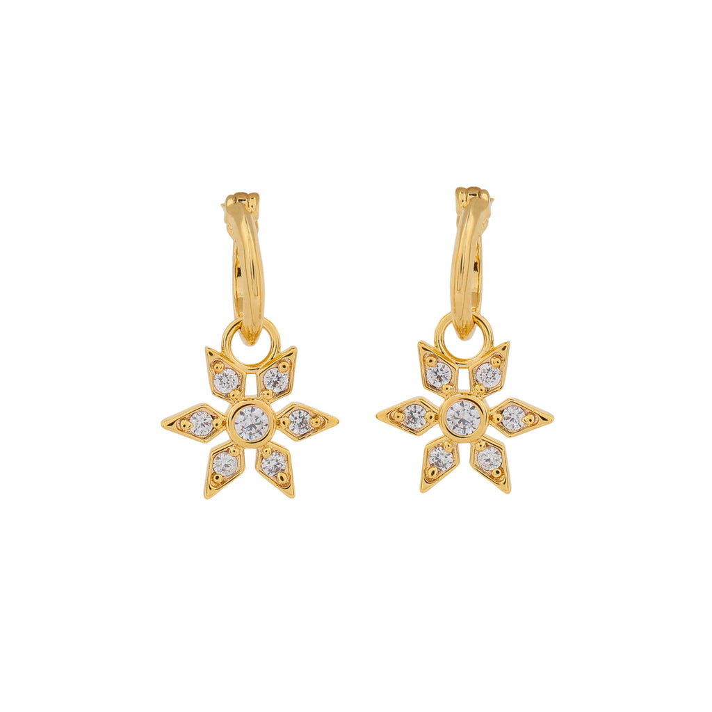 Gecko Jewellery Bowen Star Hoop Earrings | Gold Plated Recycled Brass