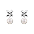 Gecko Jewellery Hartley Check Mabe Pearl Drop Earrings in Silver