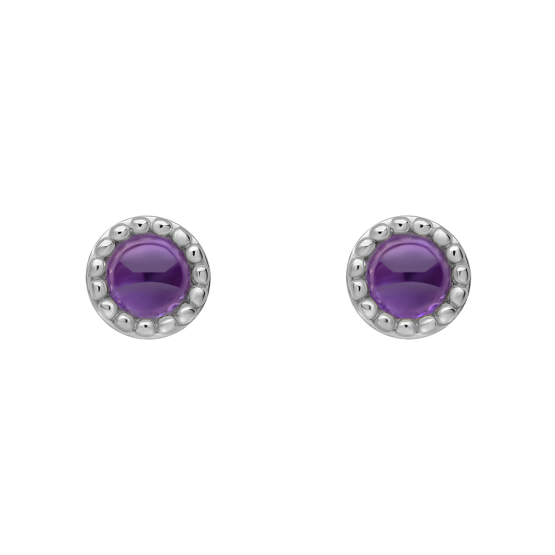 Gecko Jewellery Milgrain Semi-Precious Cabochon Birthstone Earrings