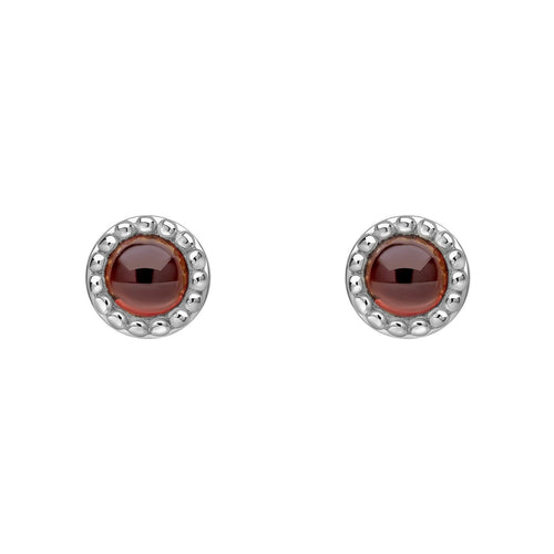 Gecko Jewellery Milgrain Semi-Precious Cabochon Birthstone Earrings