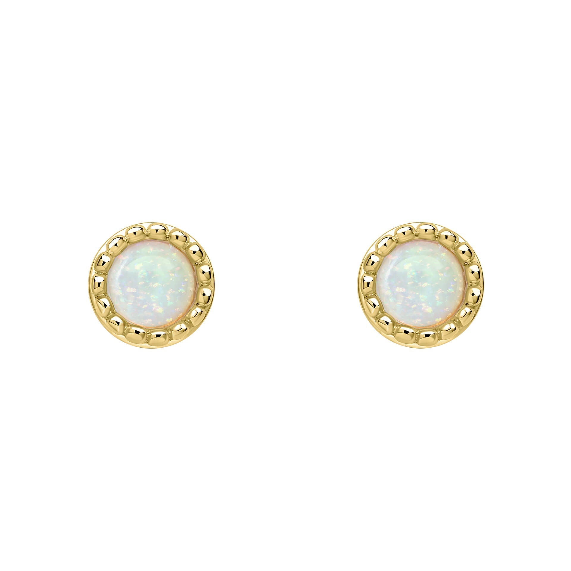 Gecko Jewellery Milgrain Semi-Precious Cabochon Birthstone Earrings