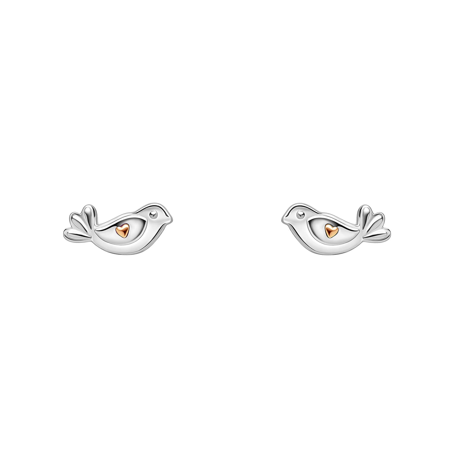Laura Ashley Rosmere Love Mini Bird Stud Earrings in Sterling Silver