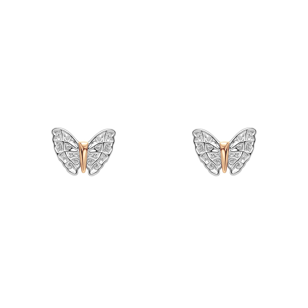 Laura Ashley Butterfly Garden Stud Earrings in Recycled Sterling Silver