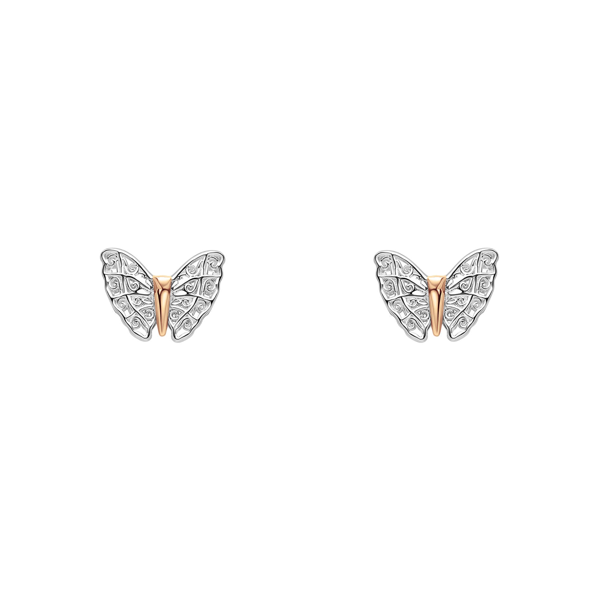 Laura Ashley Butterfly Garden Stud Earrings in Recycled Sterling Silver