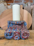 Rustic Reclaimed Wood Indian Pillar Candle Holder | Rustic Warehouse