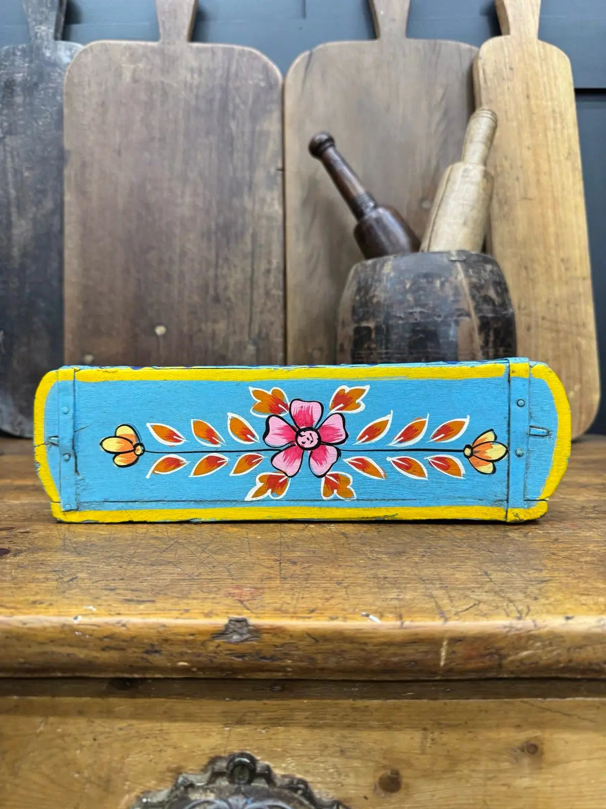 Rustic Warehouse Norfolk Vintage Blue Wooden Brick Mould Planter
