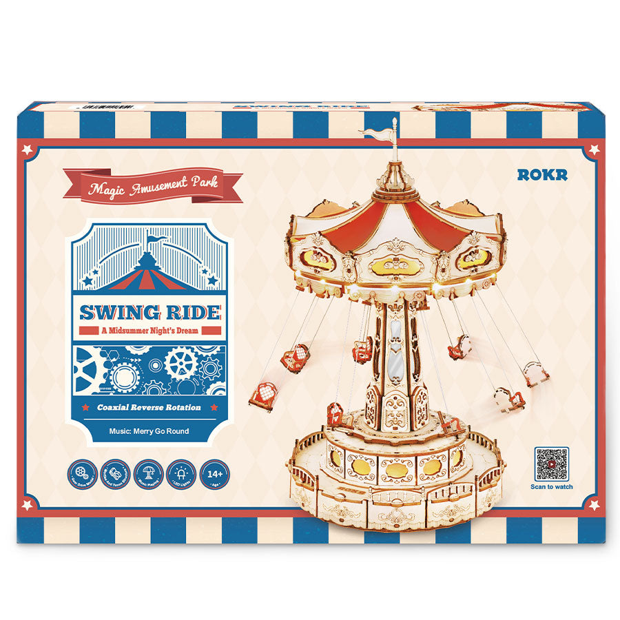 Snaps ROKR Swing Ride 3D Wooden Puzzle - DIY Music Box Model Kit