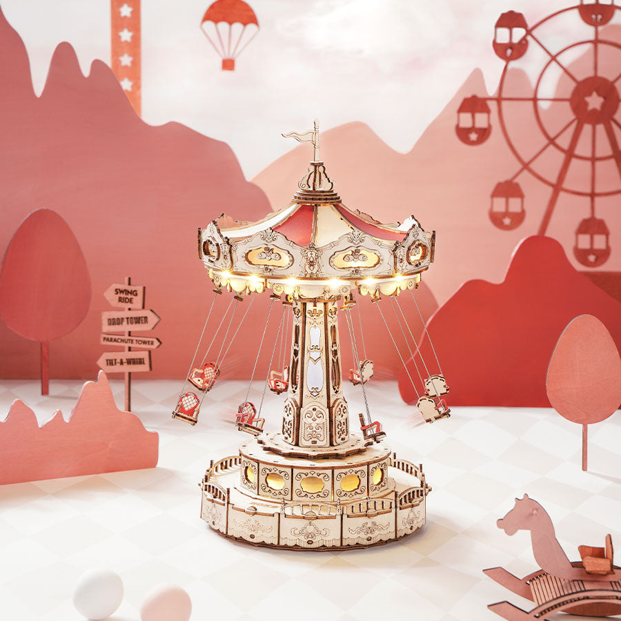 Snaps ROKR Swing Ride 3D Wooden Puzzle - DIY Music Box Model Kit