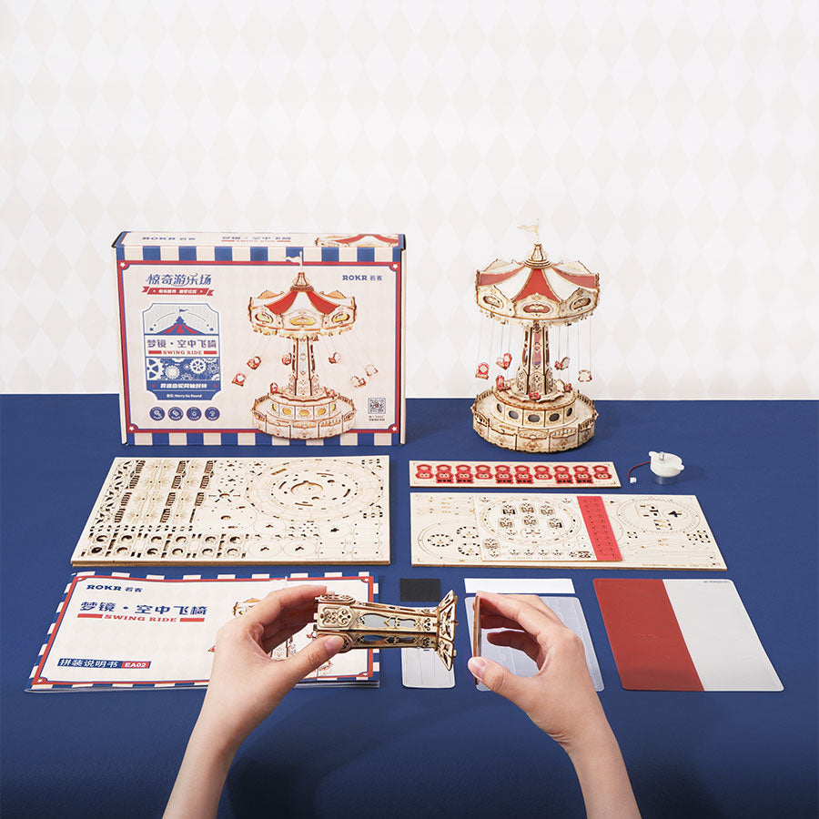 Snaps ROKR Swing Ride 3D Wooden Puzzle - DIY Music Box Model Kit