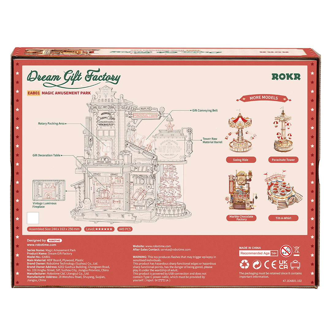 Snaps 3D Wooden Puzzle Music Box – Santa’s Workshop DIY Craft Kit