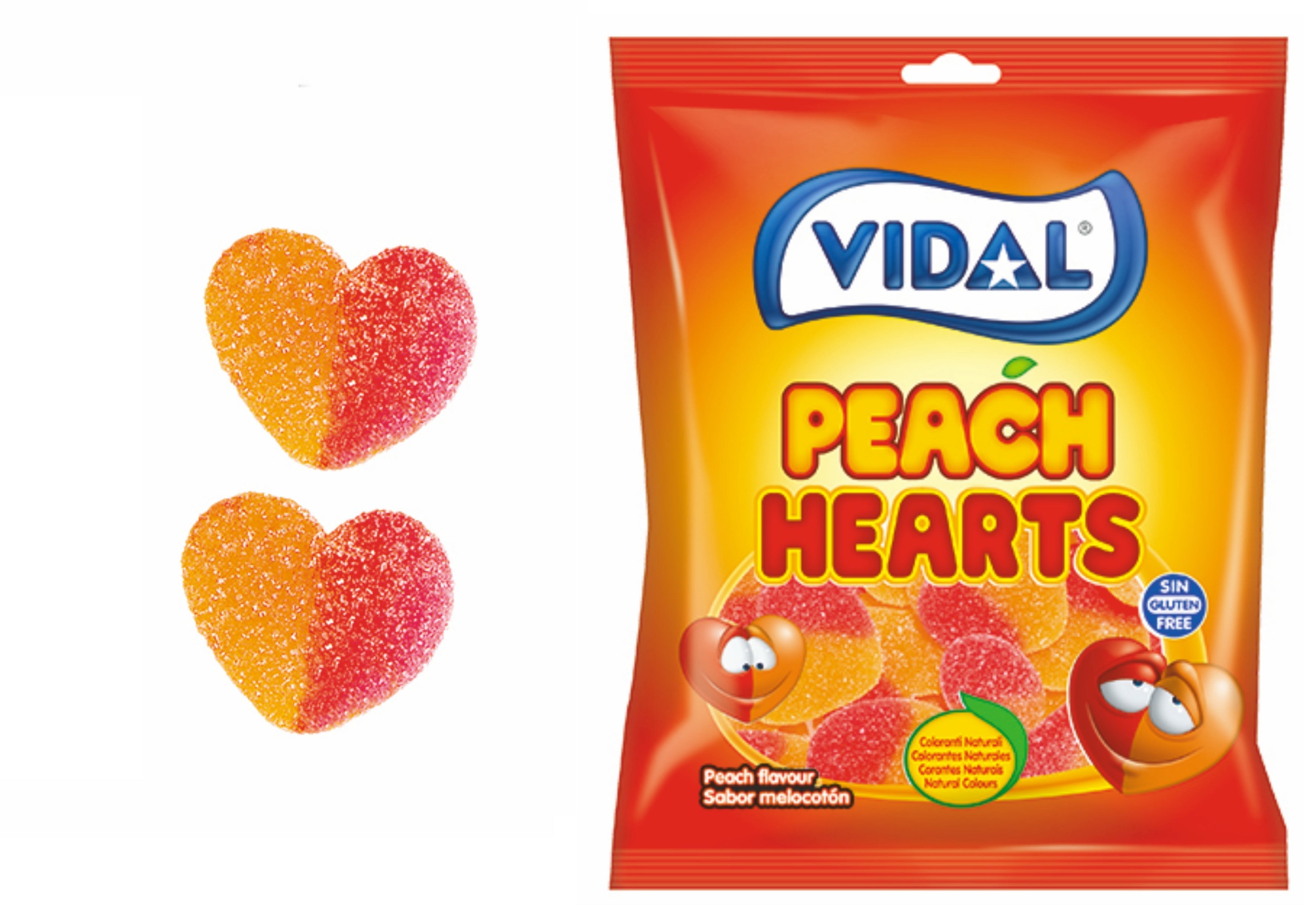 Snaps Peach Hearts Gummy Candy – Gourmet Fruit Sweets, 90g Bag