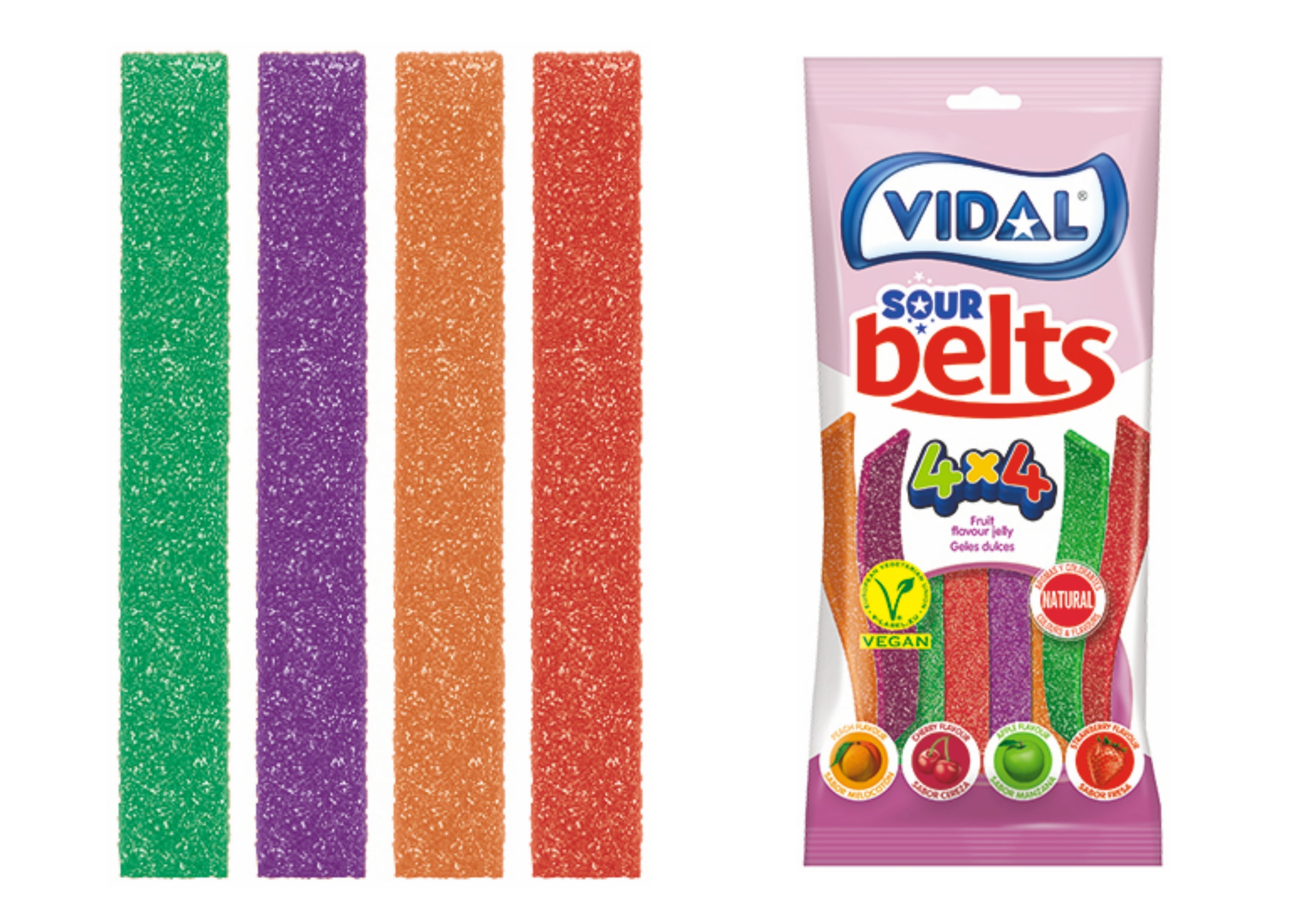 Snaps Sour Belts Gummy Candy – Tangy Fruit Flavored Snacks, 90g Bag