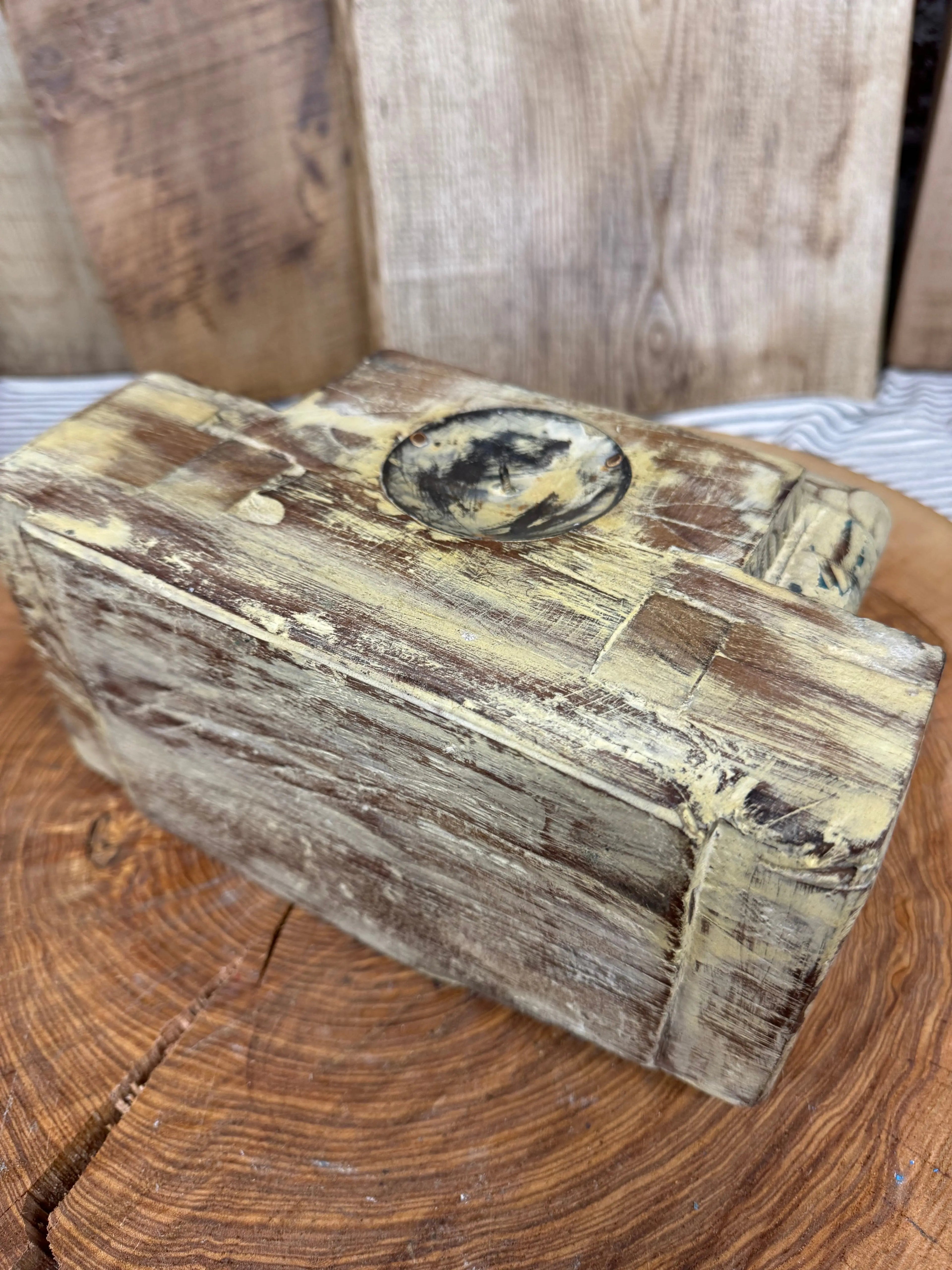 Indian Pillar Candle Holder – Rustic Reclaimed Wood Farmhouse Decor