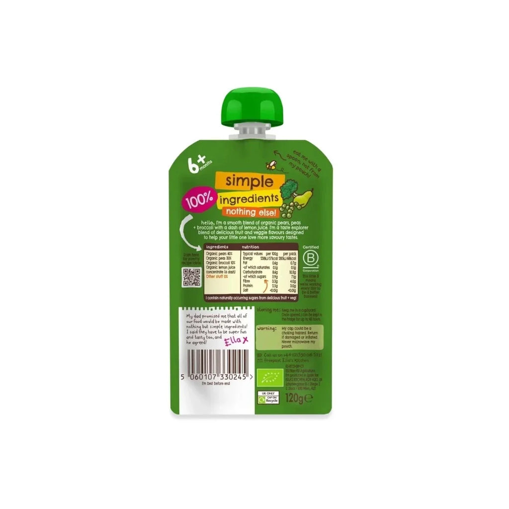 Ella's Kitchen Organic Broccoli Pears & Peas Pouch 4+ months 120g