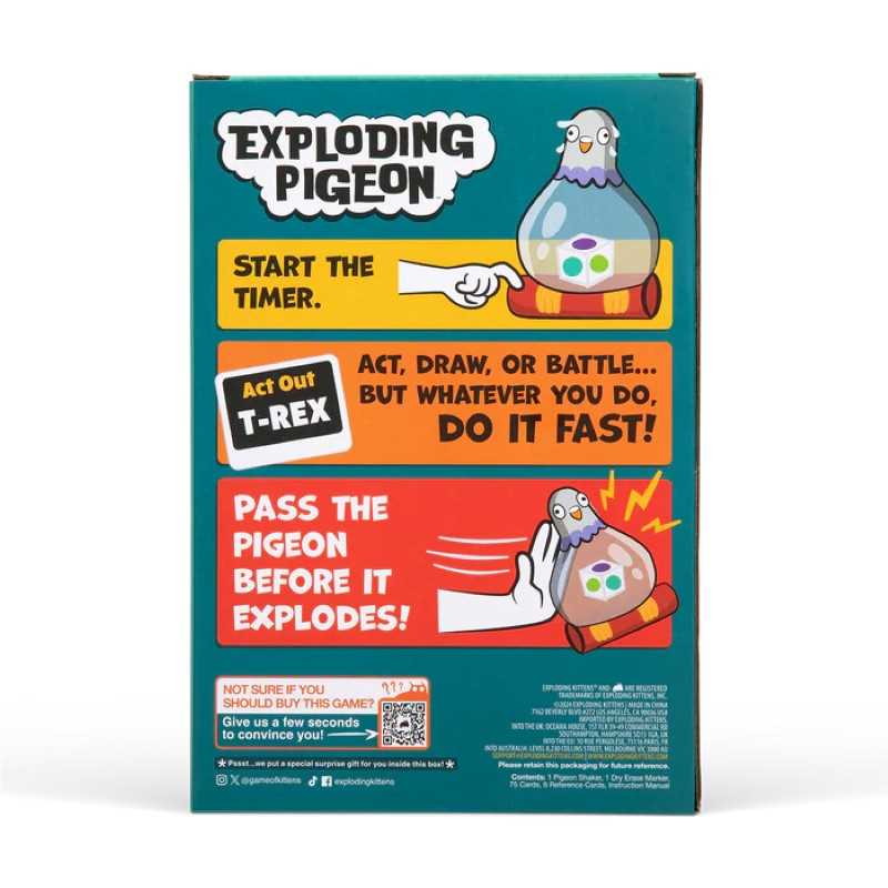 Exploding Pigeon Party Game by Snaps – Fast-Paced Family Board Game