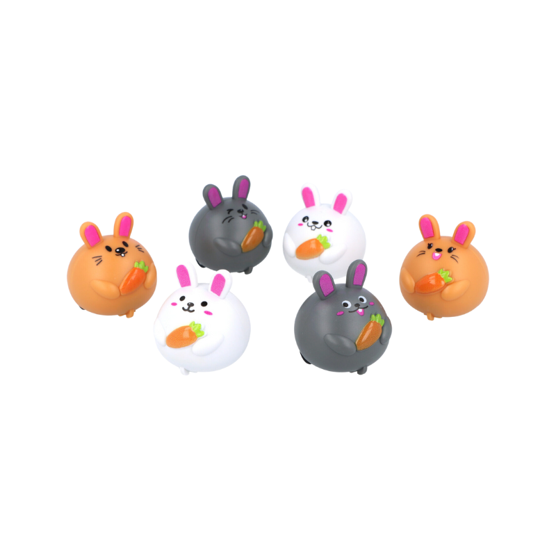 PoundFun Easter Bunny Pull Back Car Racer – Kids Novelty Toy Party Favor