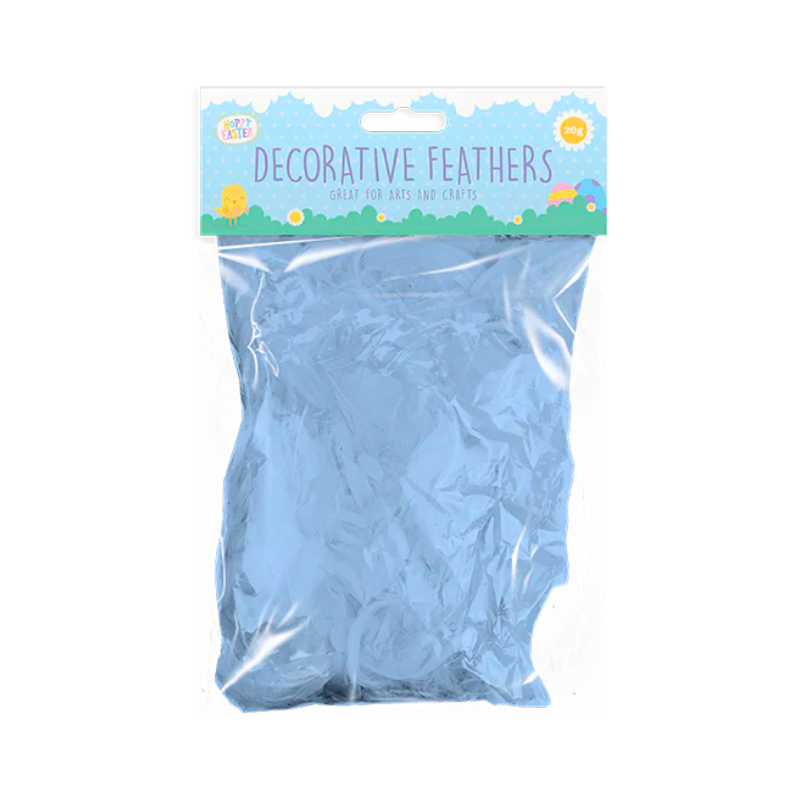 PoundFun Easter Blue Decorative Feathers for DIY Crafts and Displays