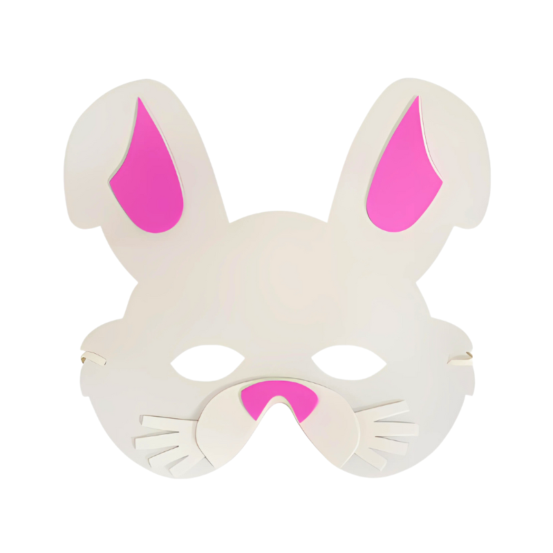 PoundFun Easter Bunny Children's Face Mask – Soft Foam Kids Costume