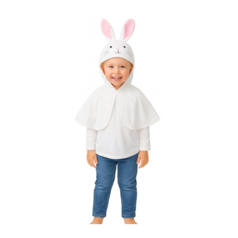 PoundFun Easter Bunny Fancy Dress Cape – Kids Toddler Costume (Ages 1-5)