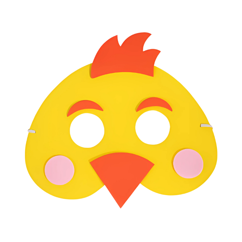 PoundFun Easter Chicken Children's Face Mask – Soft Foam Kids Costume