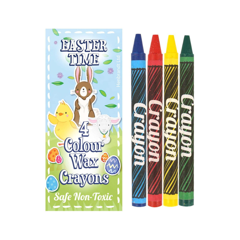 PoundFun Easter Colour Wax Crayons – Kids Arts and Crafts Basket Filler