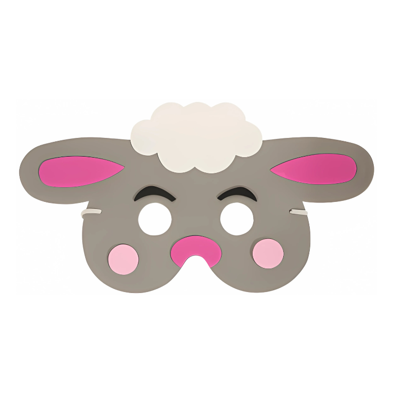 PoundFun Easter Lamb Children's Face Mask – Soft Foam Kids Costume