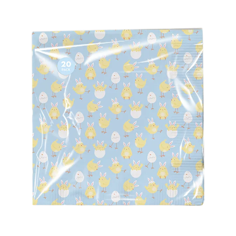 PoundFun Easter Napkins – Yellow Chick Design Paper Holiday Tableware