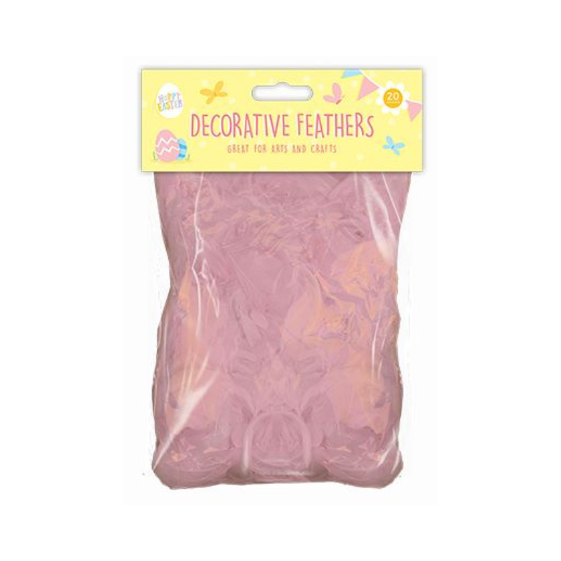 PoundFun Pink Decorative Feathers for Easter Crafts and DIY Projects