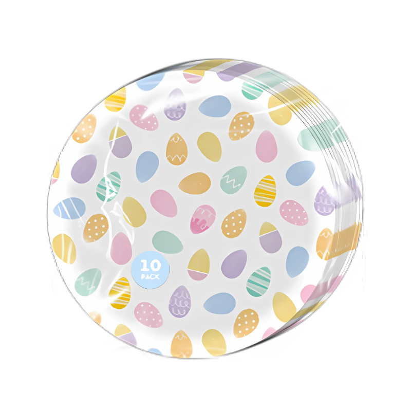 PoundFun Easter Egg Paper Party Plates – 10 Pack Festive Tableware