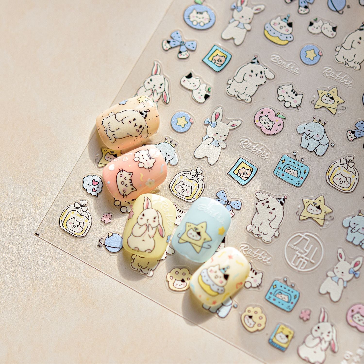 LuLuFun Studio Fluffy Puppy 5D Nail Deco Stickers - DIY Nail Art Decals