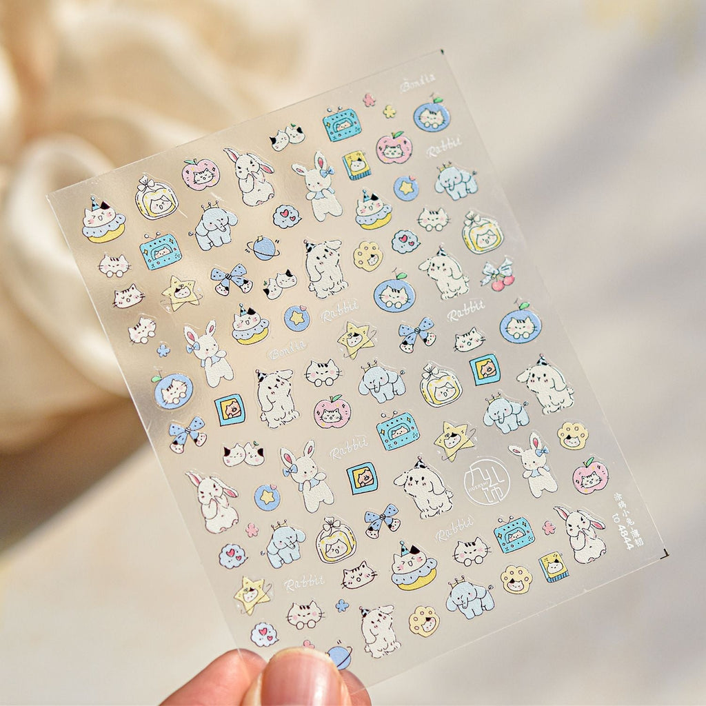 LuLuFun Studio Fluffy Puppy 5D Nail Deco Stickers - DIY Nail Art Decals