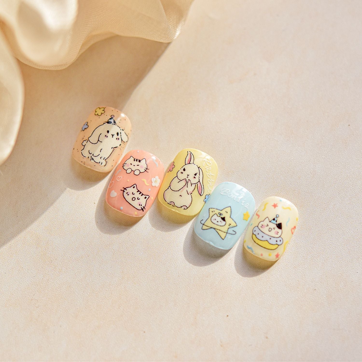 LuLuFun Studio Fluffy Puppy 5D Nail Deco Stickers - DIY Nail Art Decals