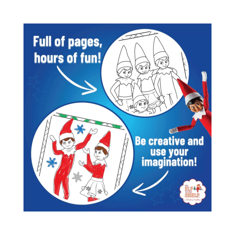 PoundFun Elf On The Shelf Colouring Book – Christmas Holiday Activity