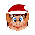 PoundFun Mrs Elf Christmas Face Mask for Girls – Kids Holiday Costume