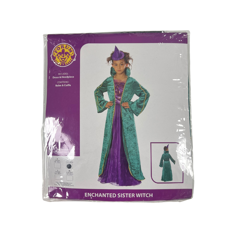 PoundFun Enchanted Sister Witch Girls Halloween Costume - Ages 7-8