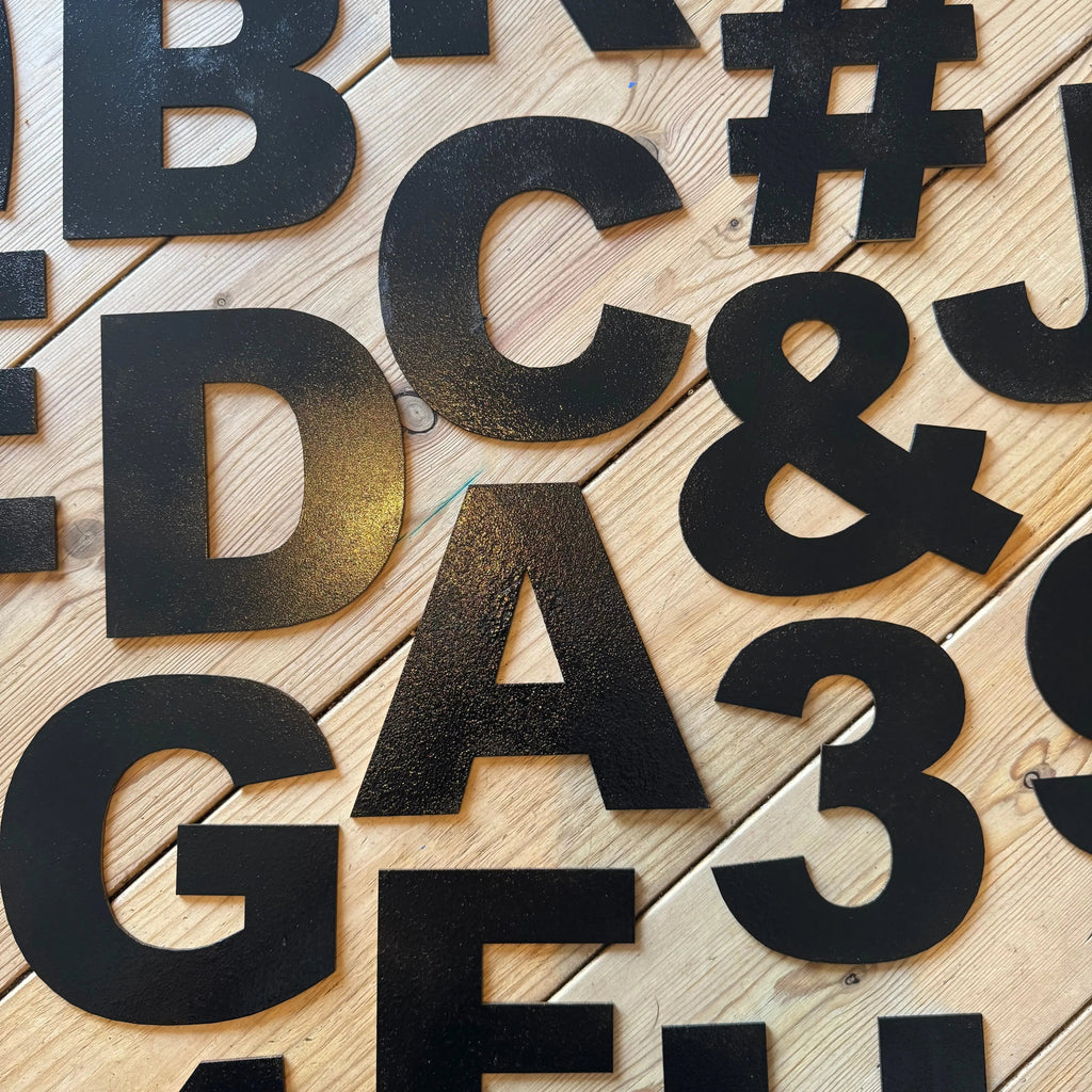 Rustic Black Metal Letters – Industrial Steel Wall Decor by Rustic Warehouse