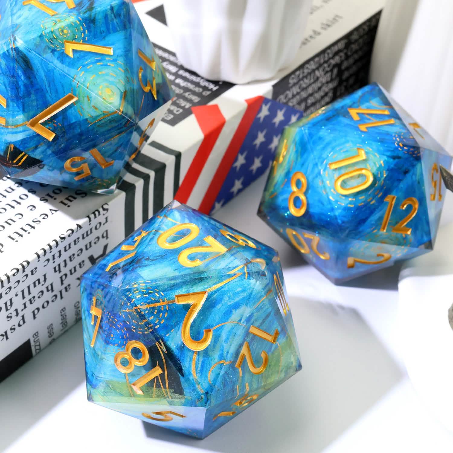 Astral Tide | 50mm D20 | Oversized Art Core Dice | Single Dice