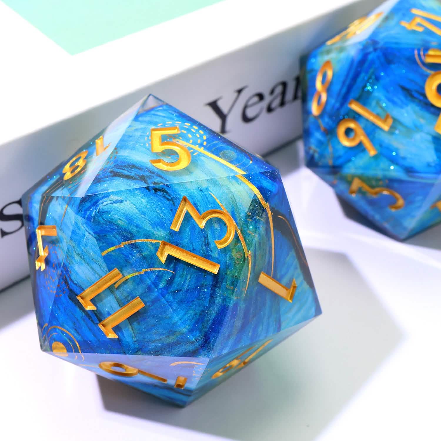 Astral Tide | 50mm D20 | Oversized Art Core Dice | Single Dice