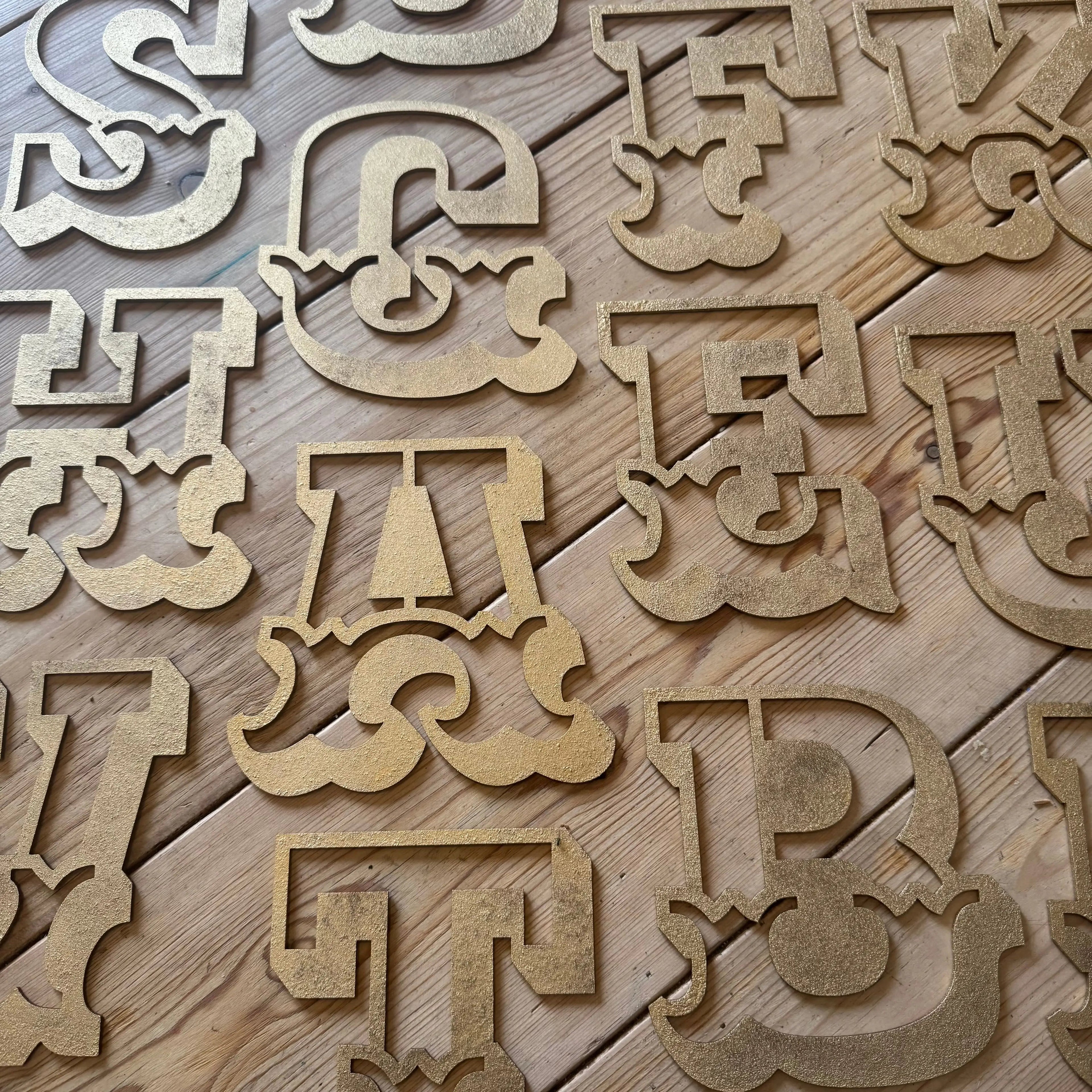 Rustic Gold Metal Carnival Letters | Distressed Steel Signage by Norfolk