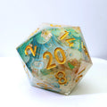 Emerald Tide | 33mm D20 | Oversized Art Core Dice | Single Dice
