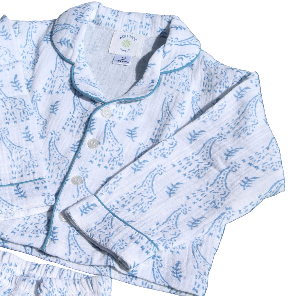 Blue Giraffe Organic Muslin Pyjamas
