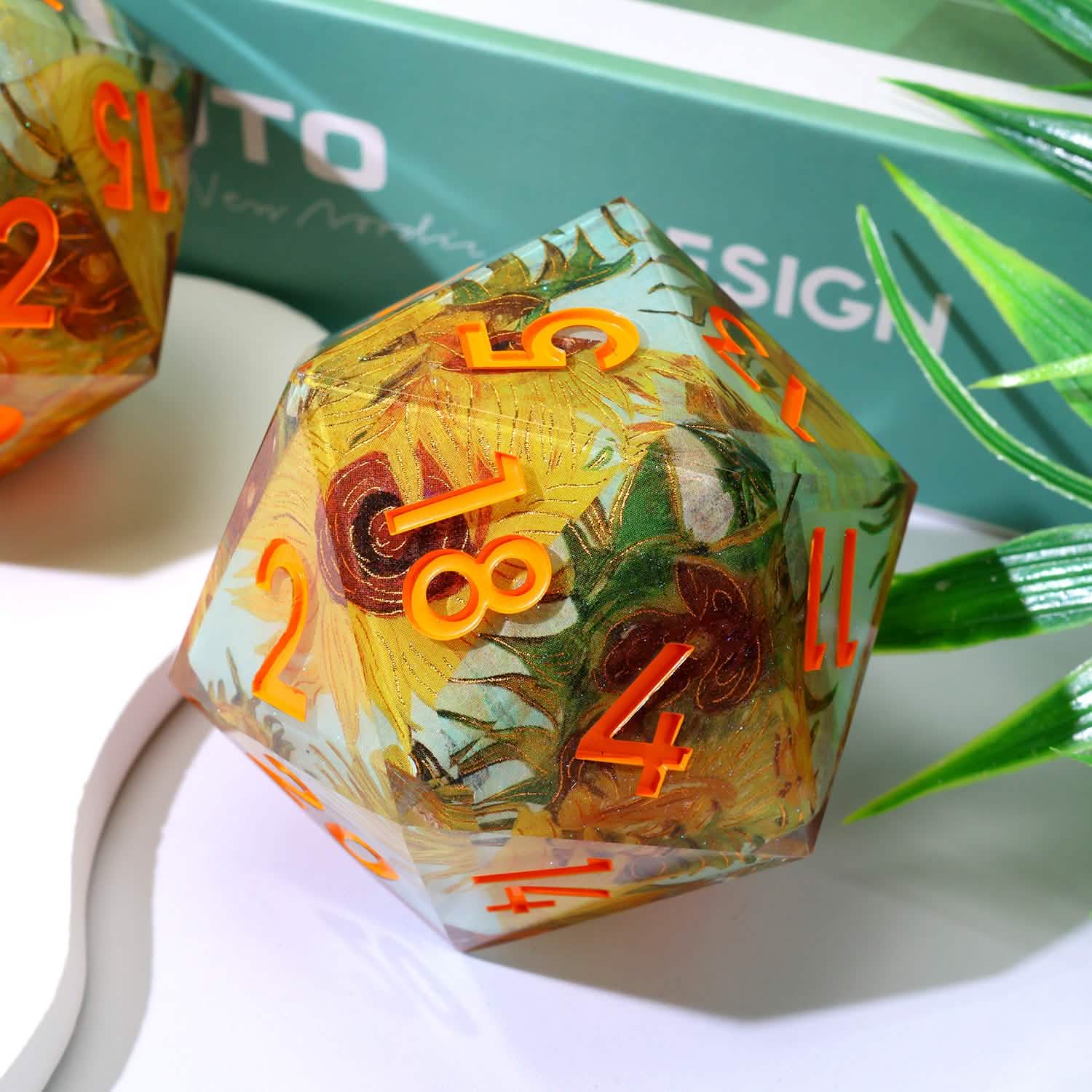 Solflowers Grace | 50mm D20 | Oversized Art Core Dice | Single Dice