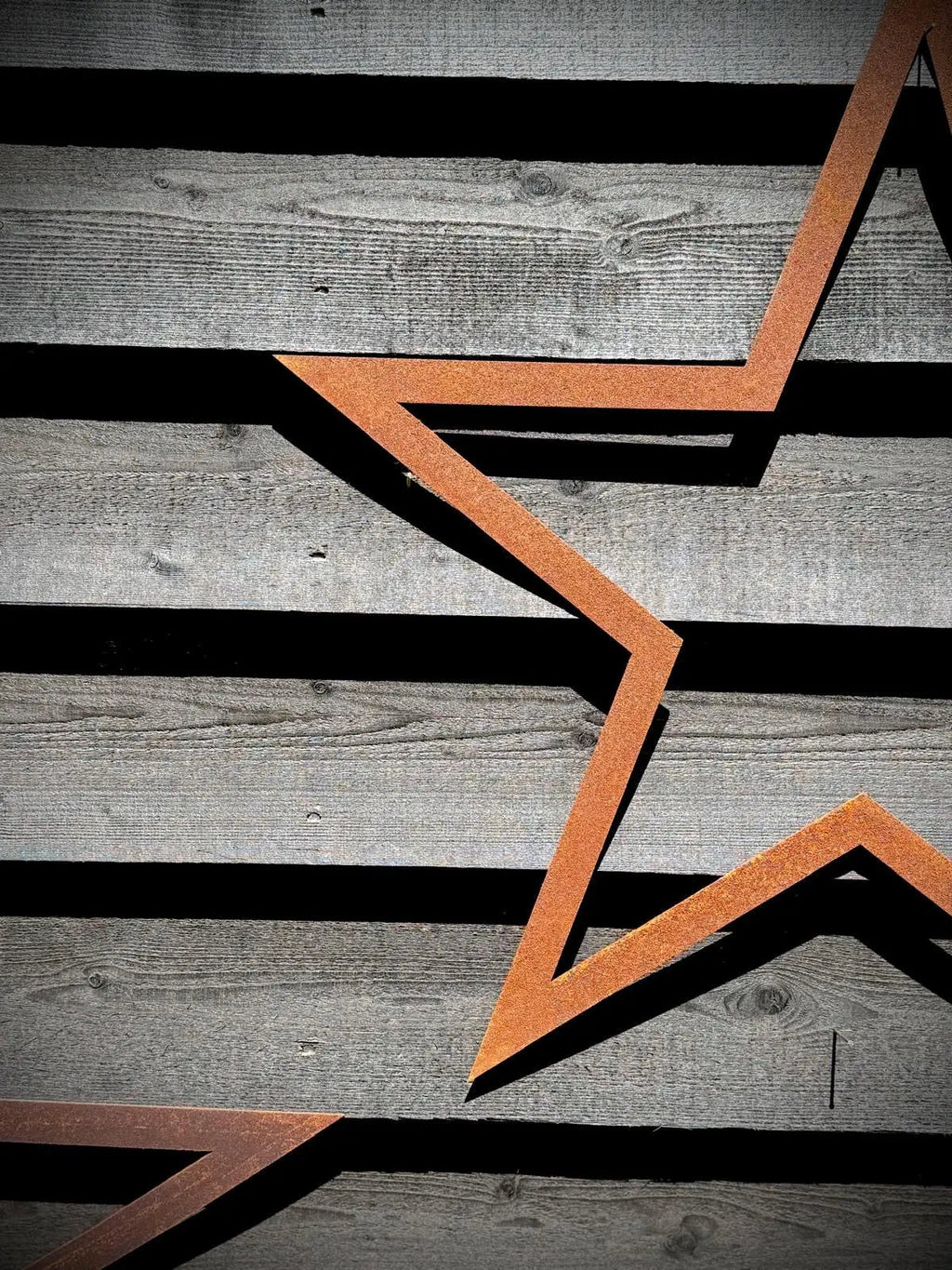 Rustic Warehouse Norfolk Large Rusty Metal Barn Stars - Set of 3