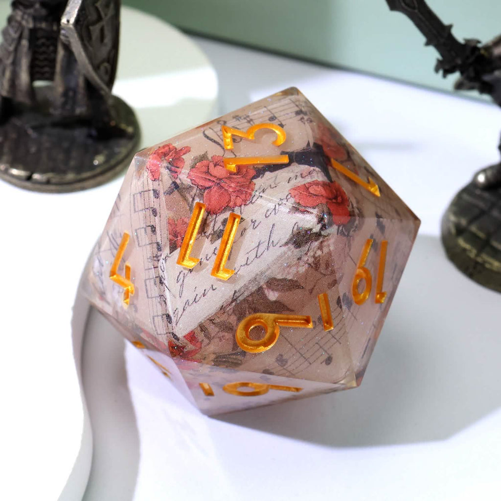 Sonnet of Thorns | 33mm D20 | Oversized Art Core Dice | Single Dice