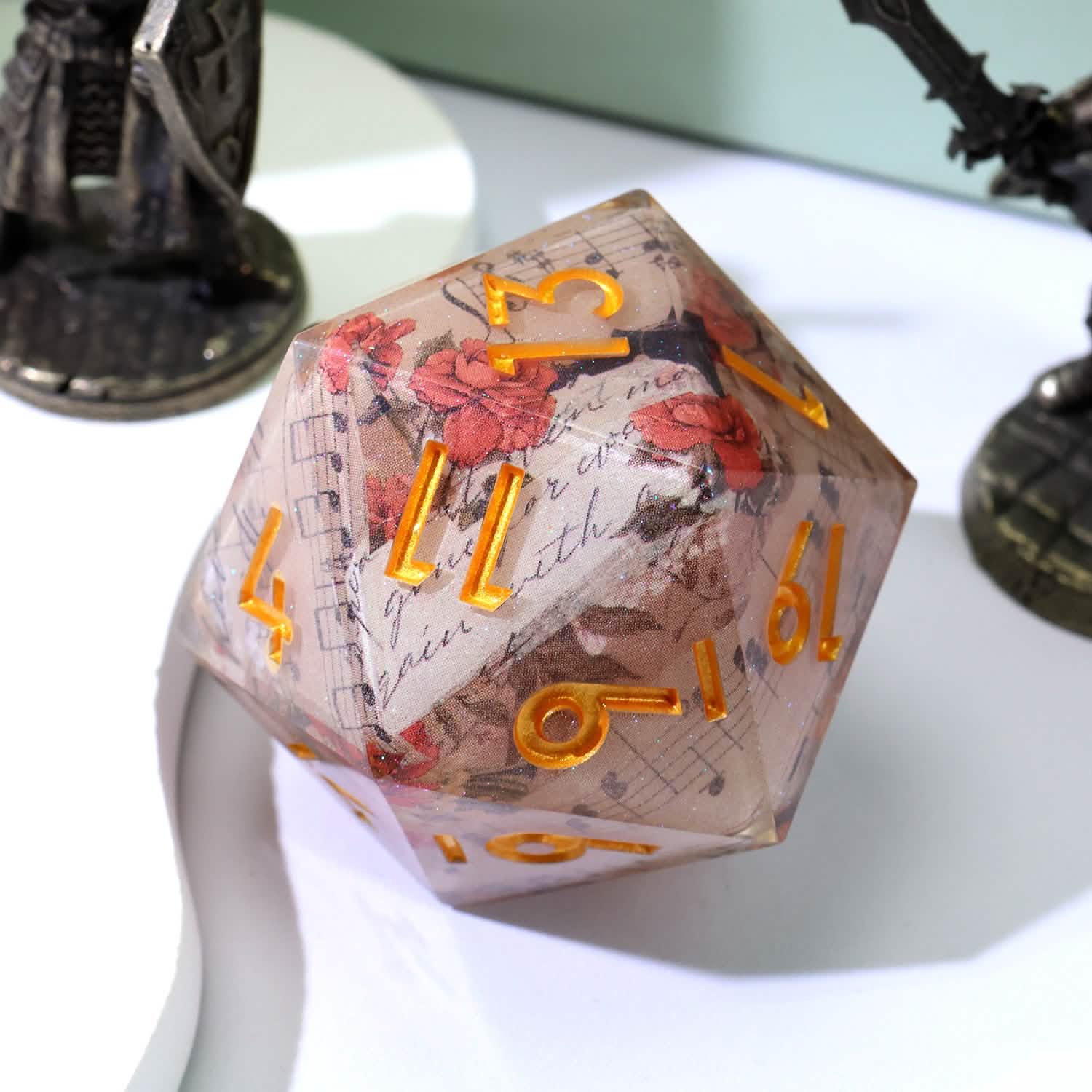 Sonnet of Thorns | 33mm D20 | Oversized Art Core Dice | Single Dice