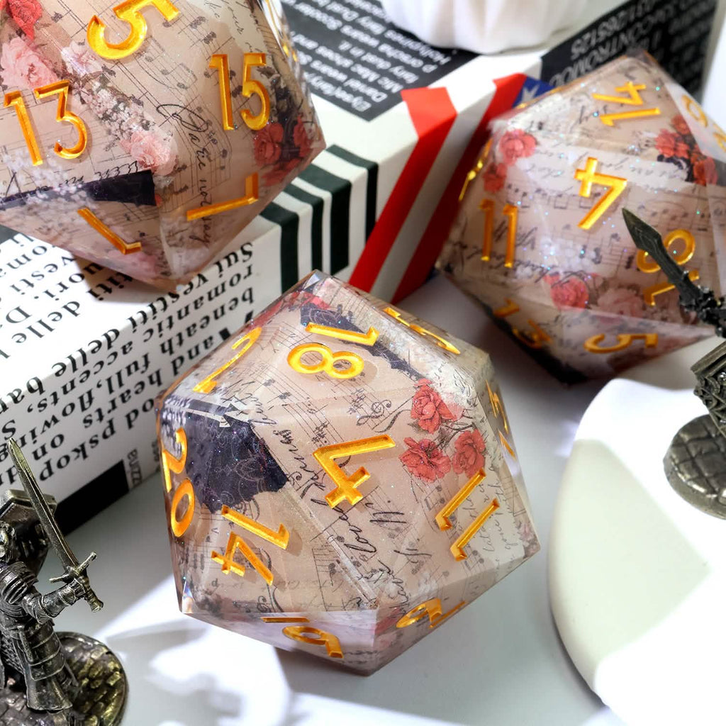 Sonnet of Thorns | 50mm D20 | Oversized Art Core Dice | Single Dice