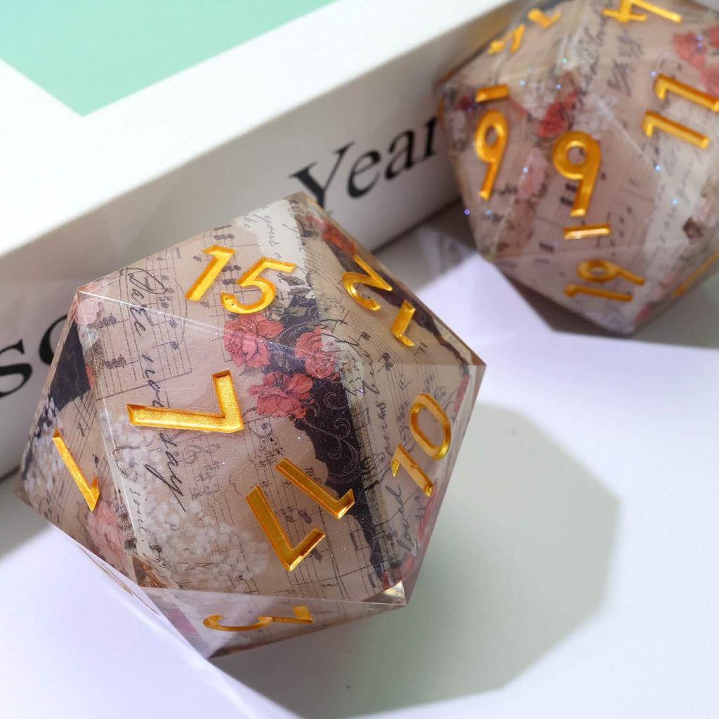 Sonnet of Thorns | 50mm D20 | Oversized Art Core Dice | Single Dice