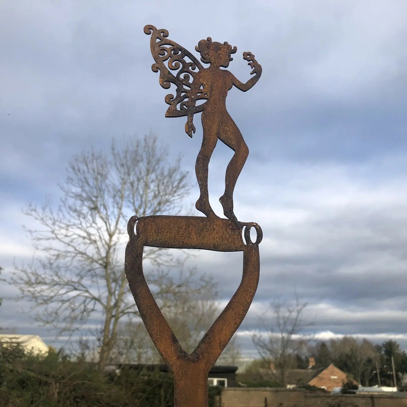 Rustic Warehouse Norfolk | Rusty Metal Fairy Garden Spade Decoration