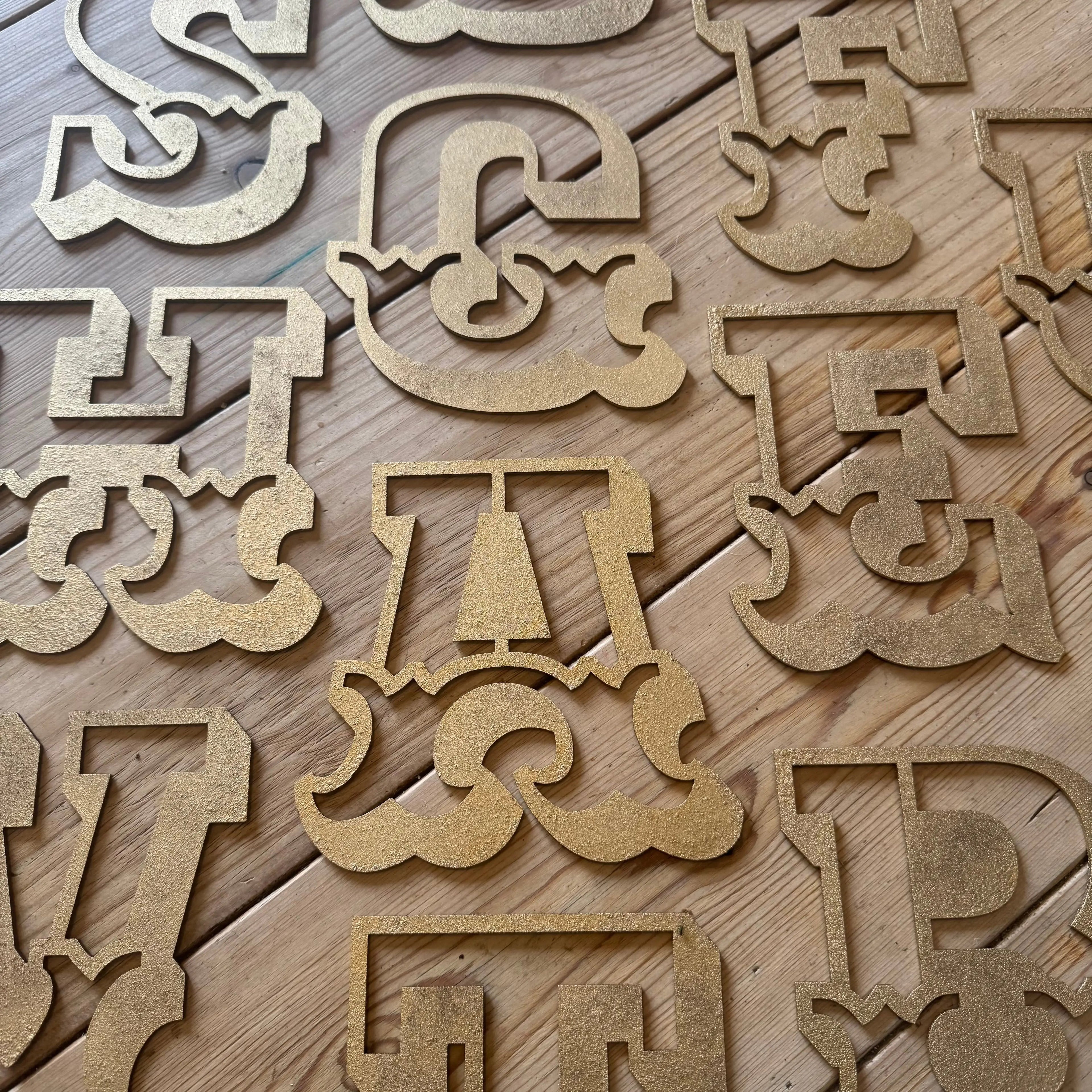 Rustic Gold Metal Carnival Letters | Distressed Steel Signage by Norfolk